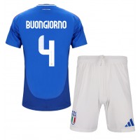 Maglia Calcio Italia Alessandro Buongiorno #4 Prima Divisa Bambino Europei 2024 Manica Corta (+ pantaloncini)